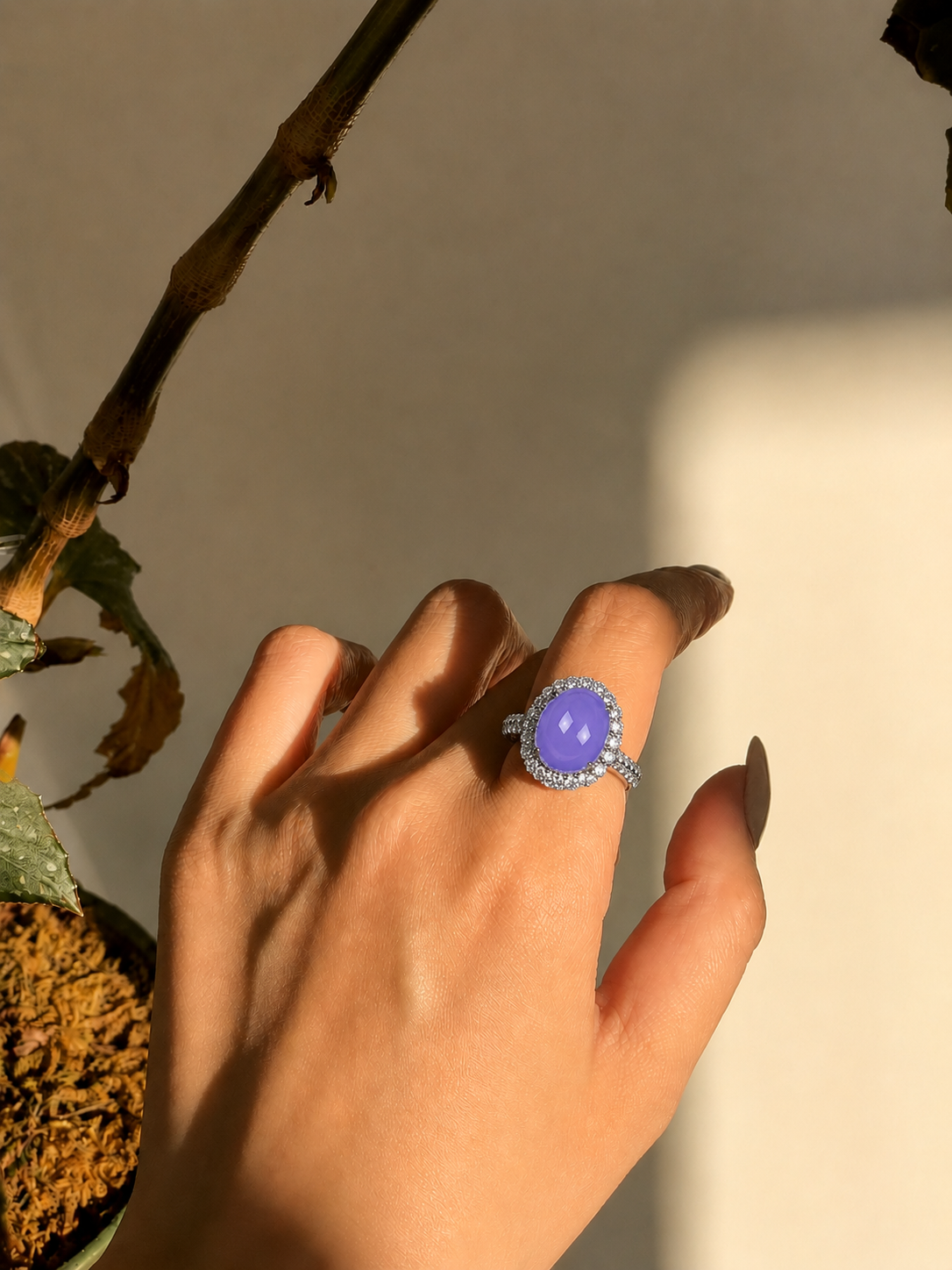 The Imperial Violet Sovereign Ring Burmese Jadeite