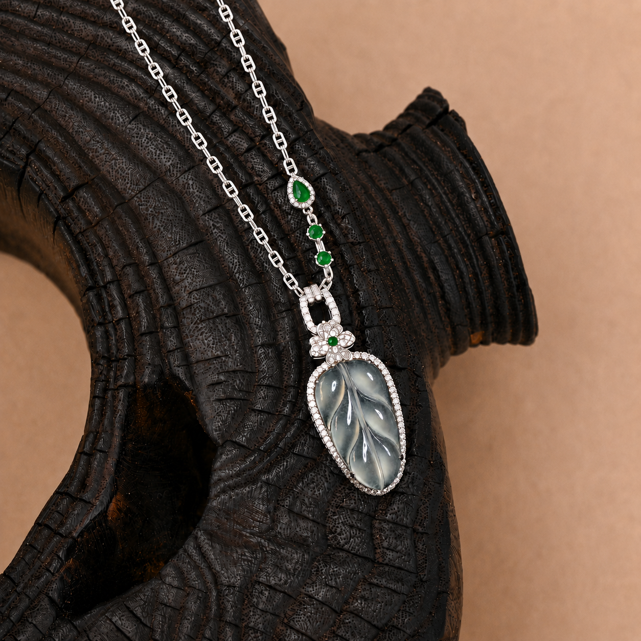 The "Dynasty  Leaf" Pendant Necklace