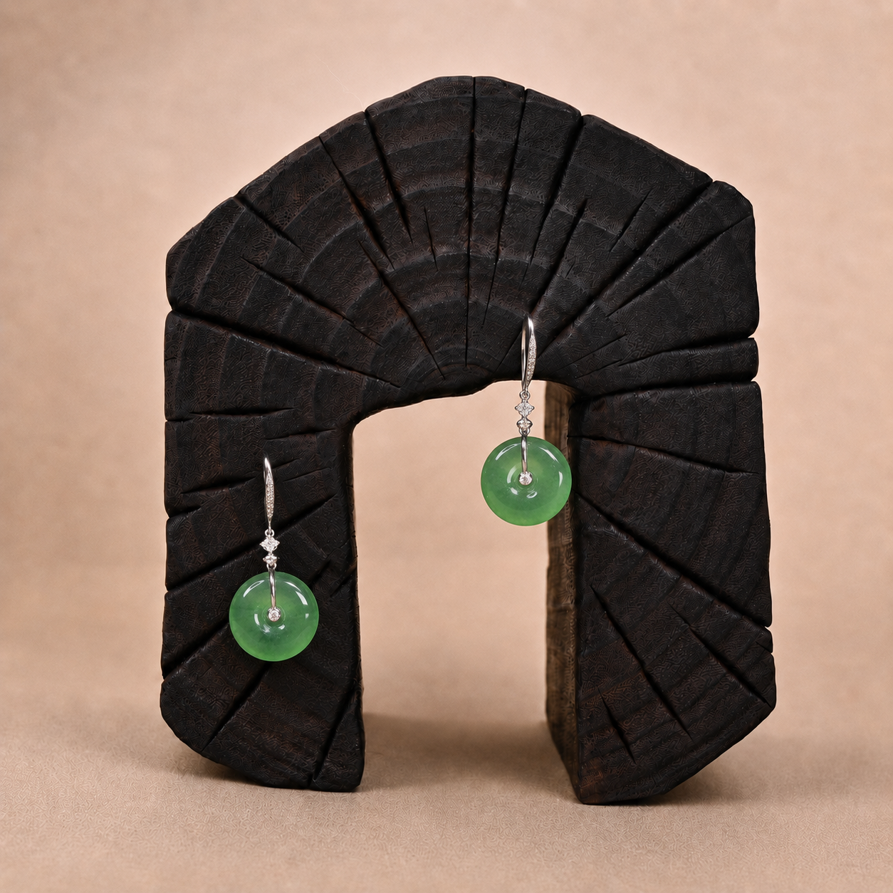The Sunny Green "Halo" Jade Earrings