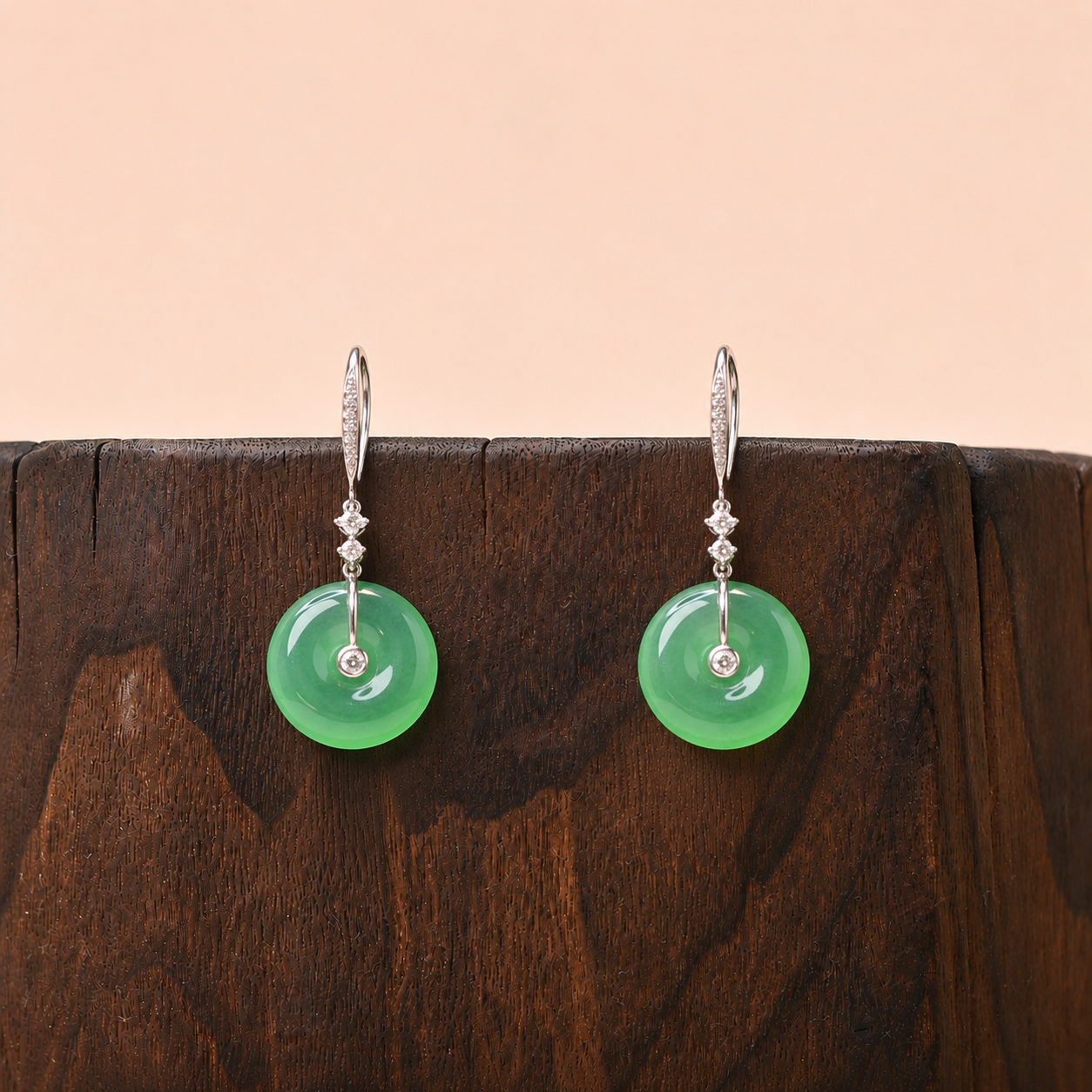 The Sunny Green "Halo" Jade Earrings