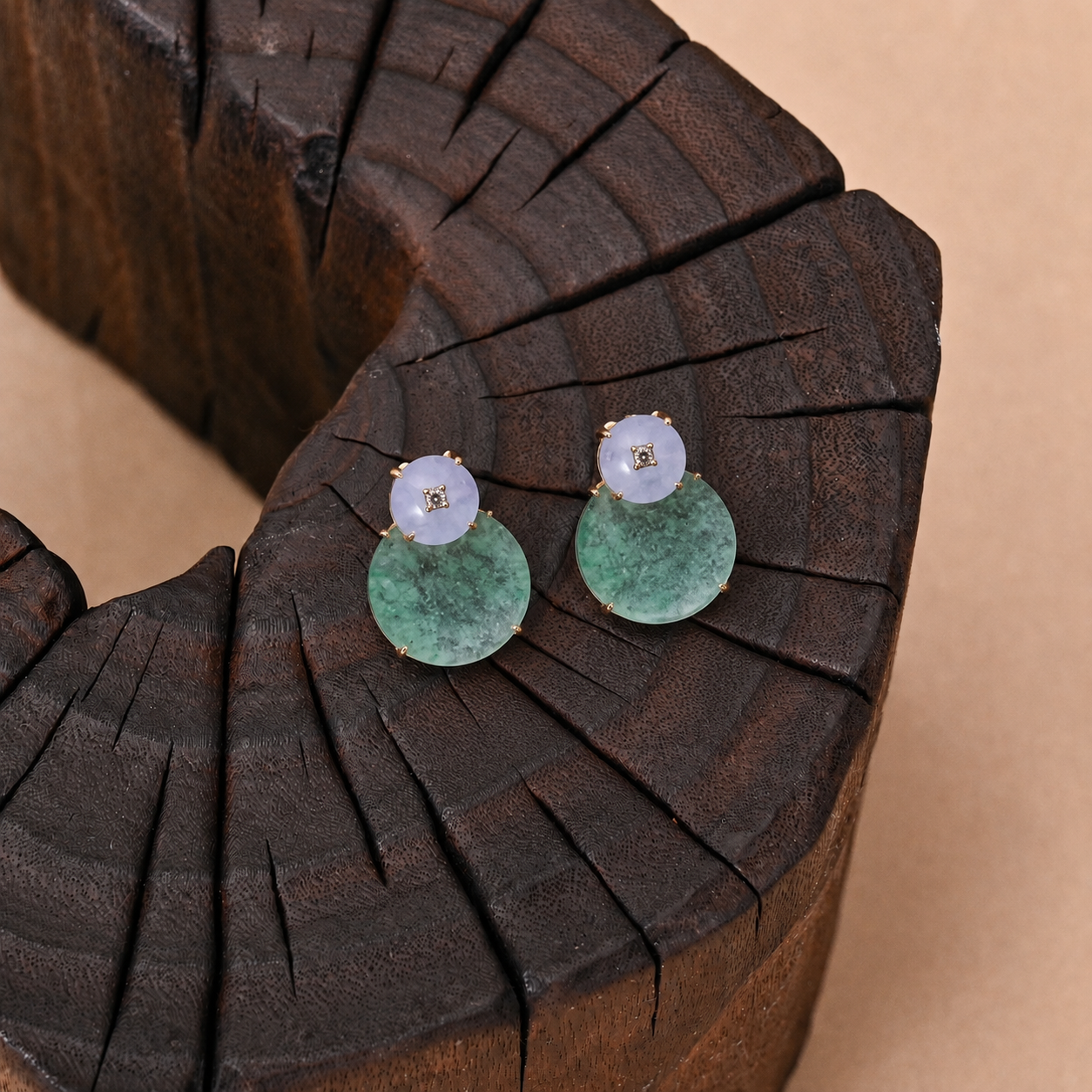 The "Overlap" Jade Studs
