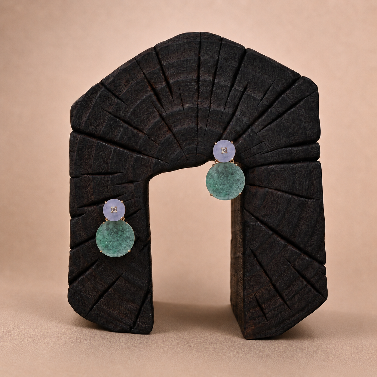 The "Overlap" Jade Studs