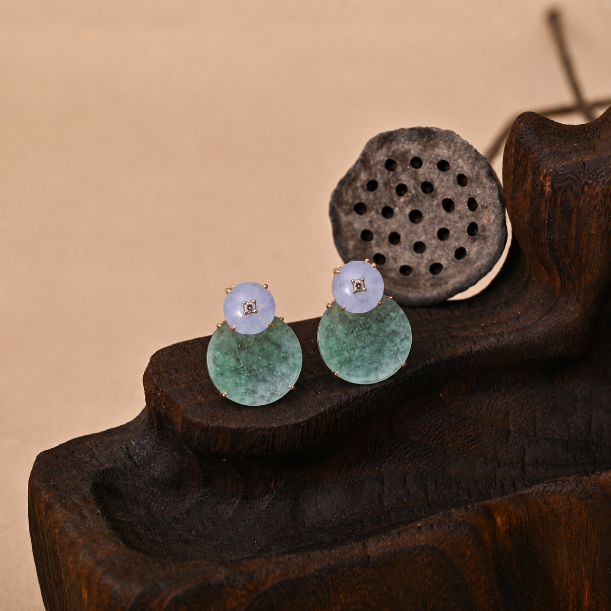 The "Overlap" Jade Studs