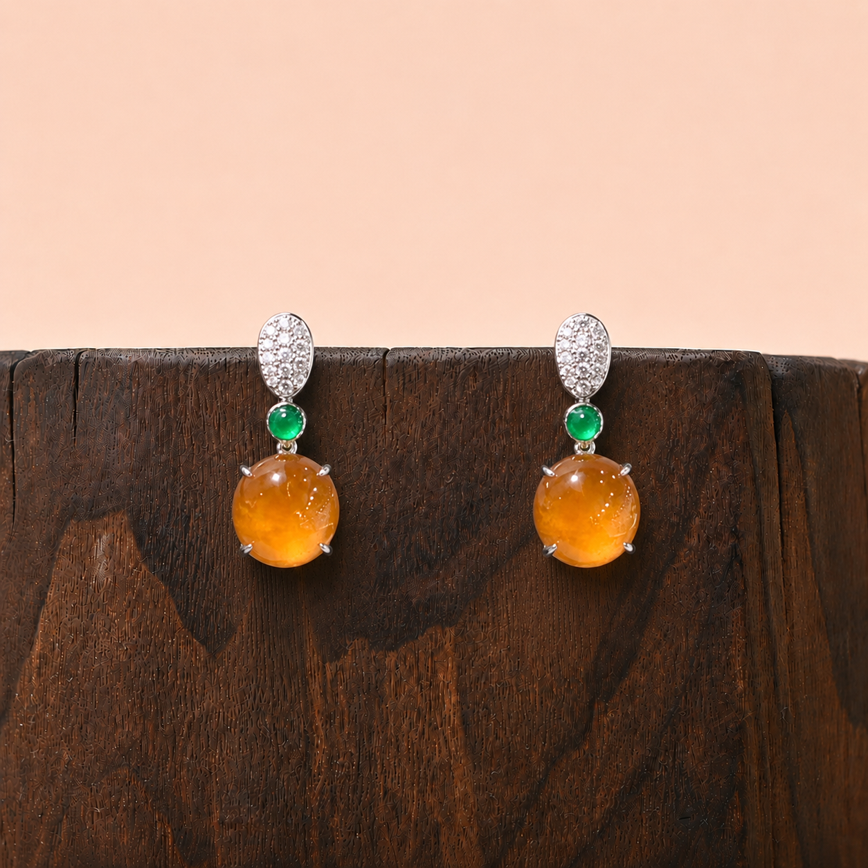 The "Amber" Jade Earrings