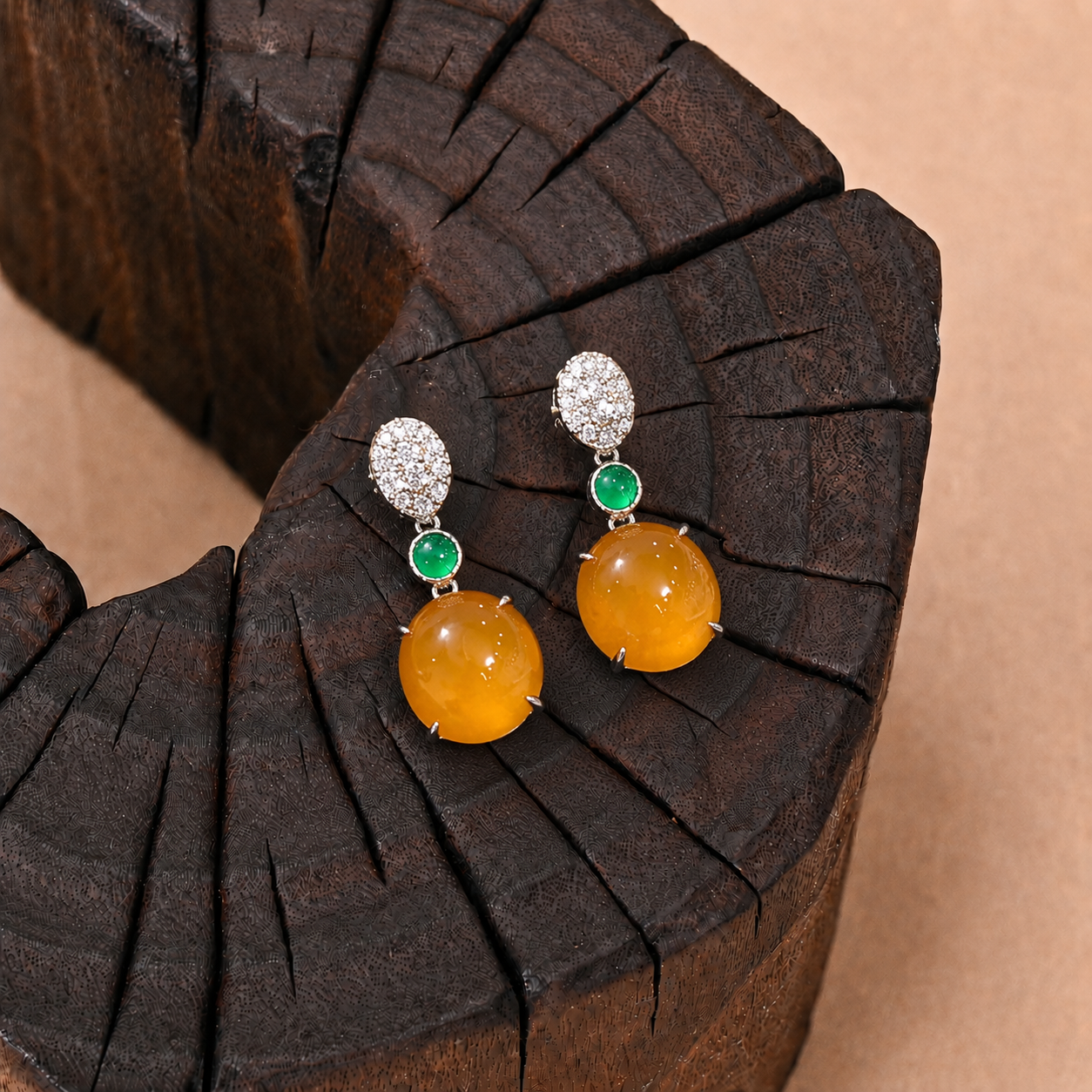 The "Amber" Jade Earrings