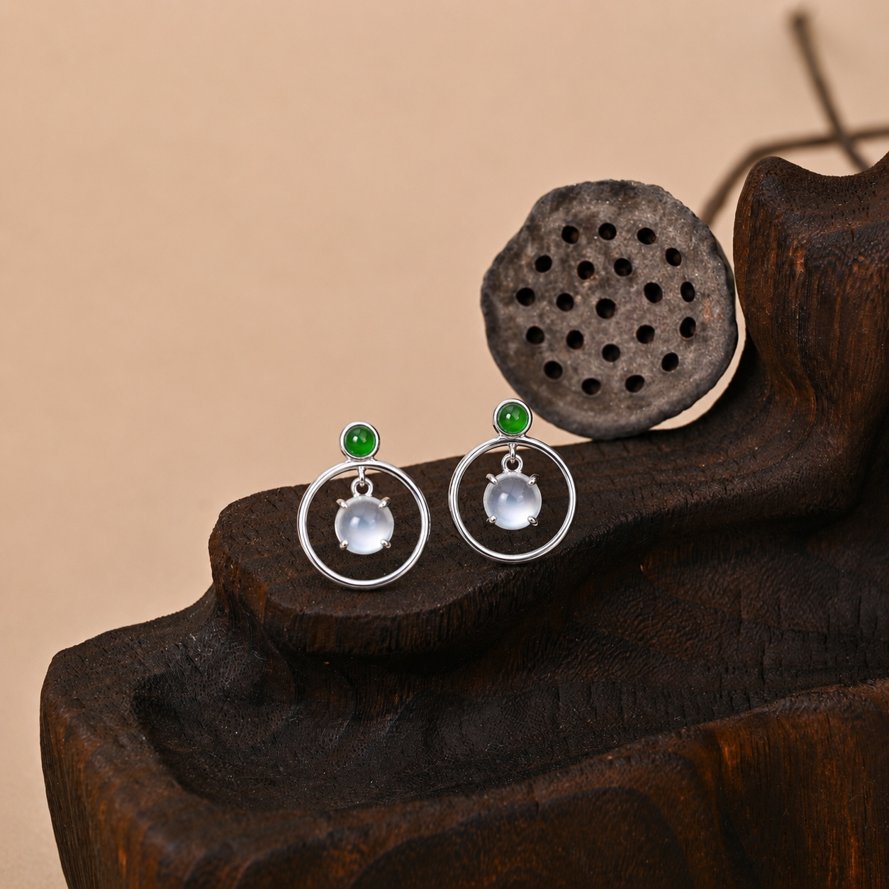 The "Floating" Jade Earrings