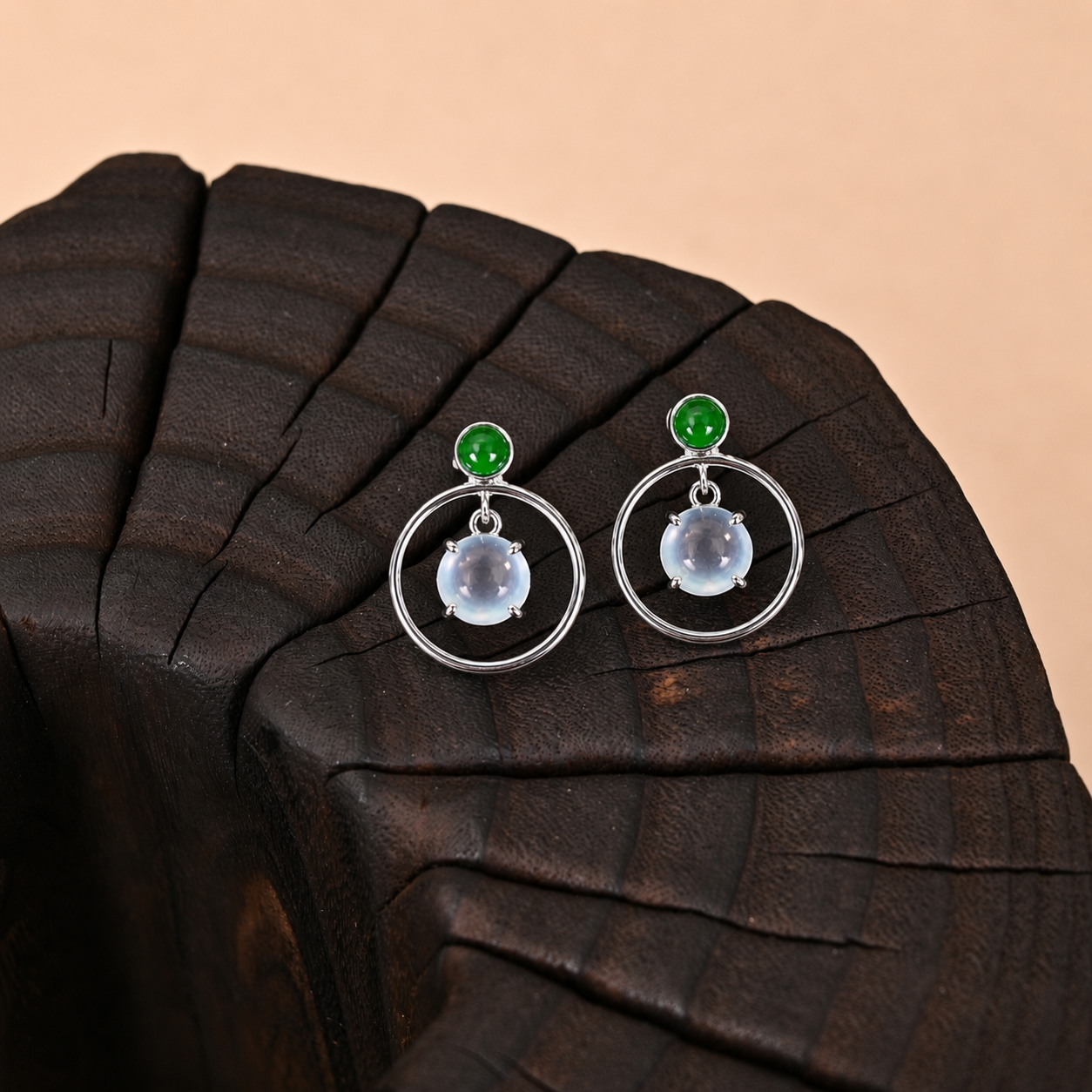 The "Floating" Jade Earrings