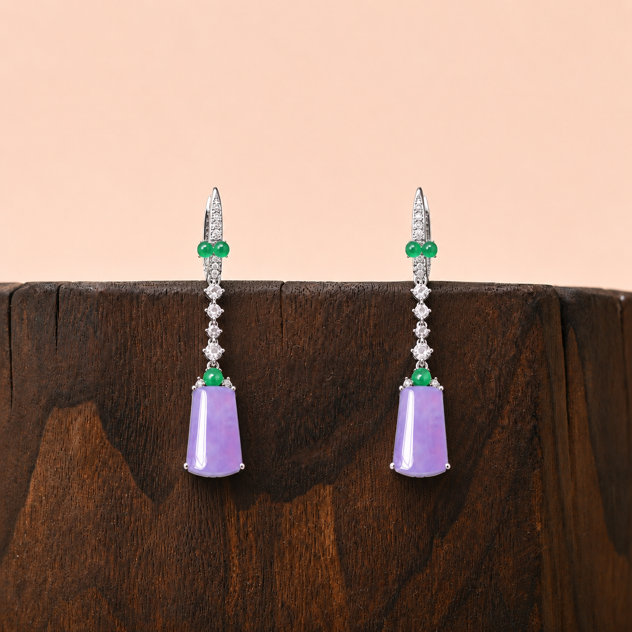 The "Linear Violet" Jade Earrings