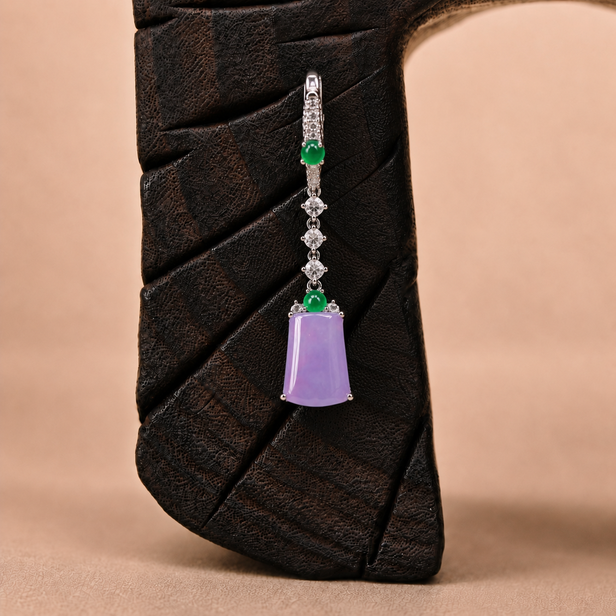 The "Linear Violet" Jade Earrings