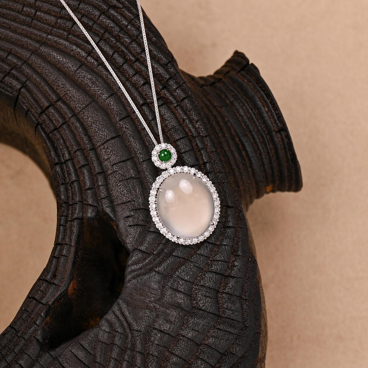The "Cosmic Dew"  Jade Pendant Necklace