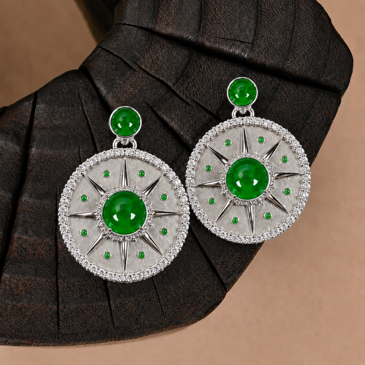 Sol Jade | Lavender & Green Jade Starburst Earrings