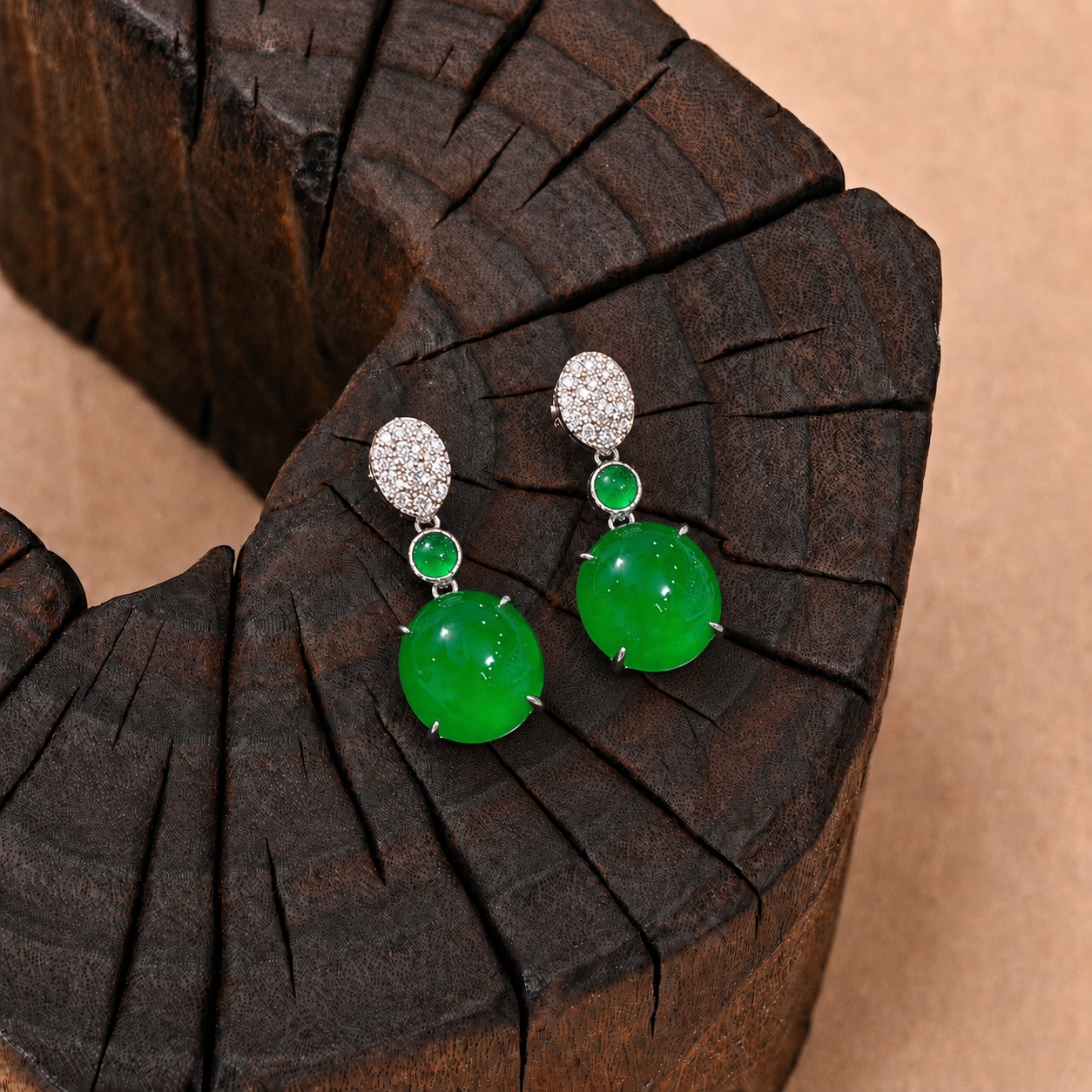 The "Amber" Jade Earrings