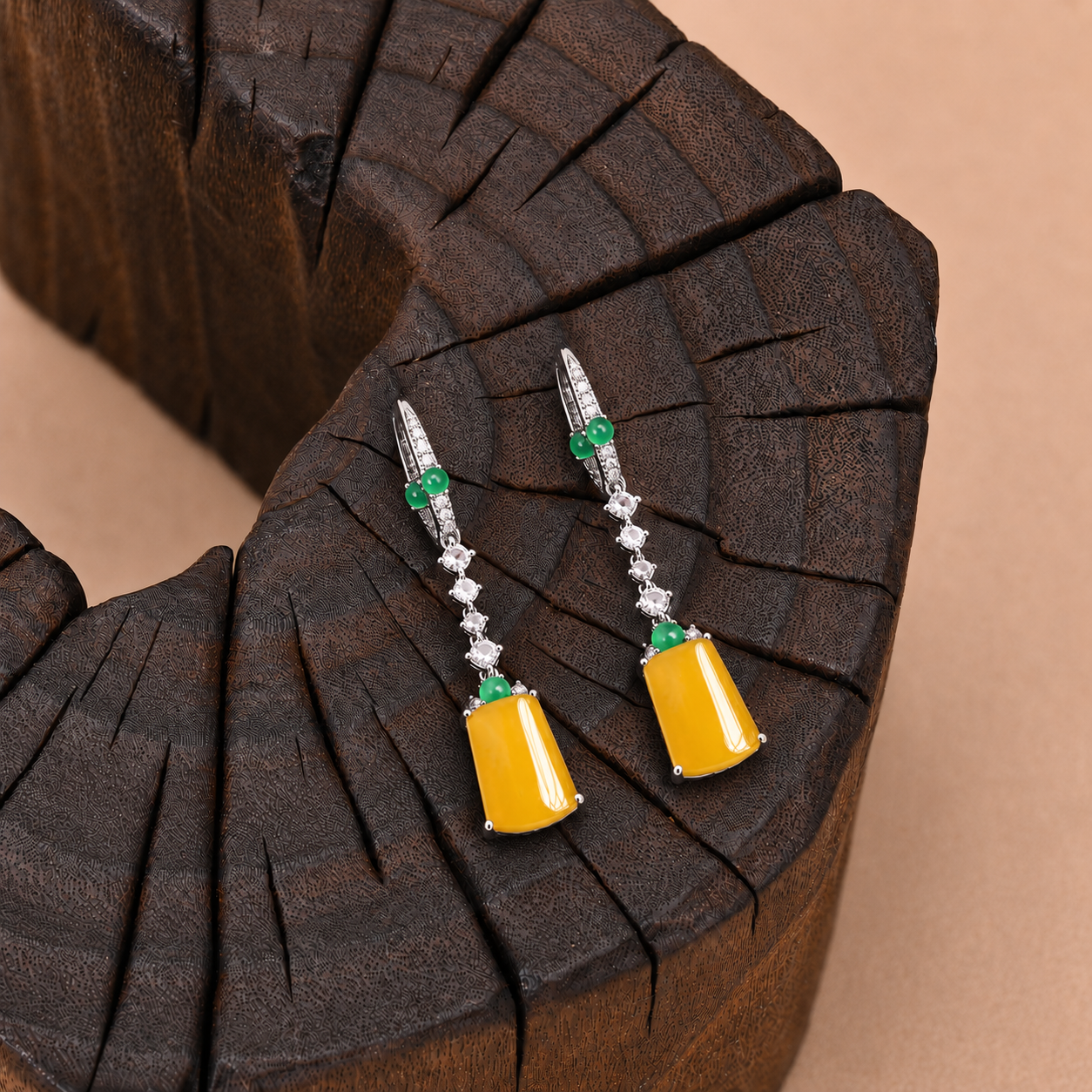 The "Linear Violet" Jade Earrings