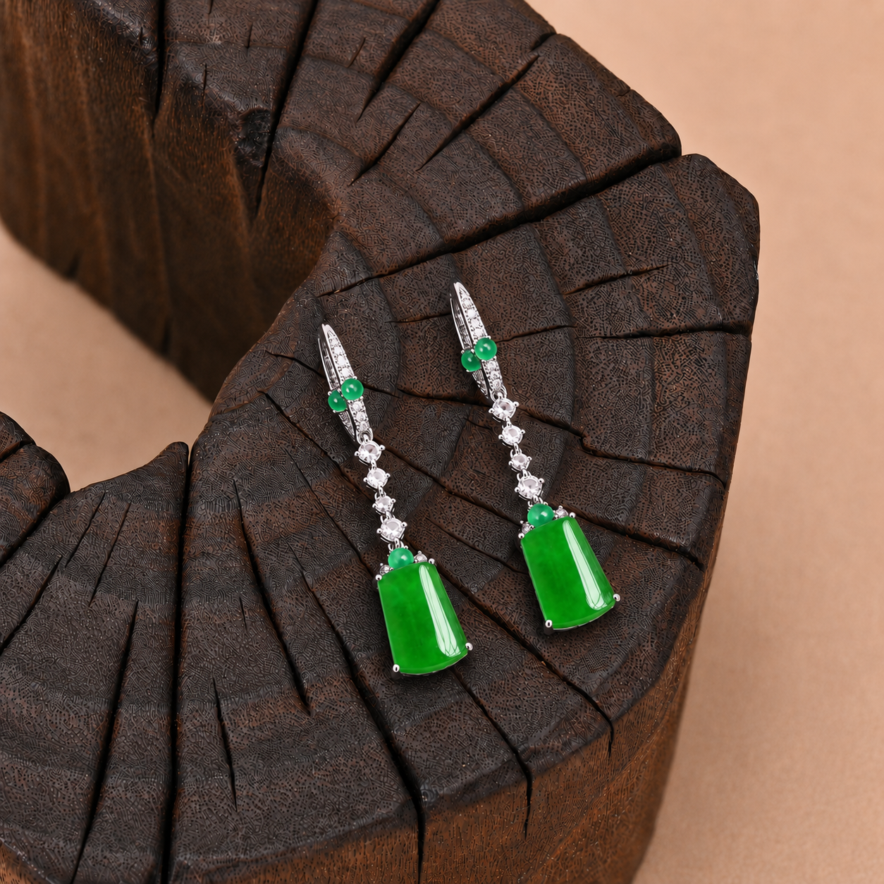 The "Linear Violet" Jade Earrings