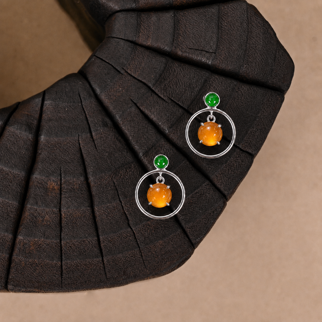 The "Floating" Jade Earrings