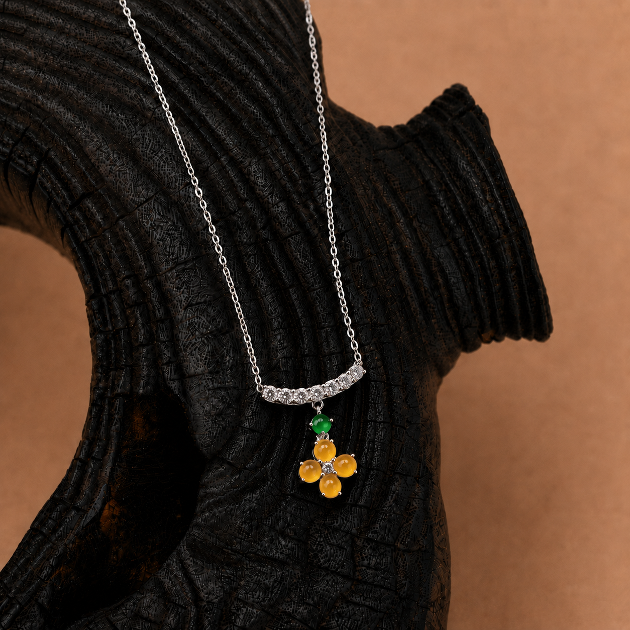 The "Clover" Jade Pendant Necklace