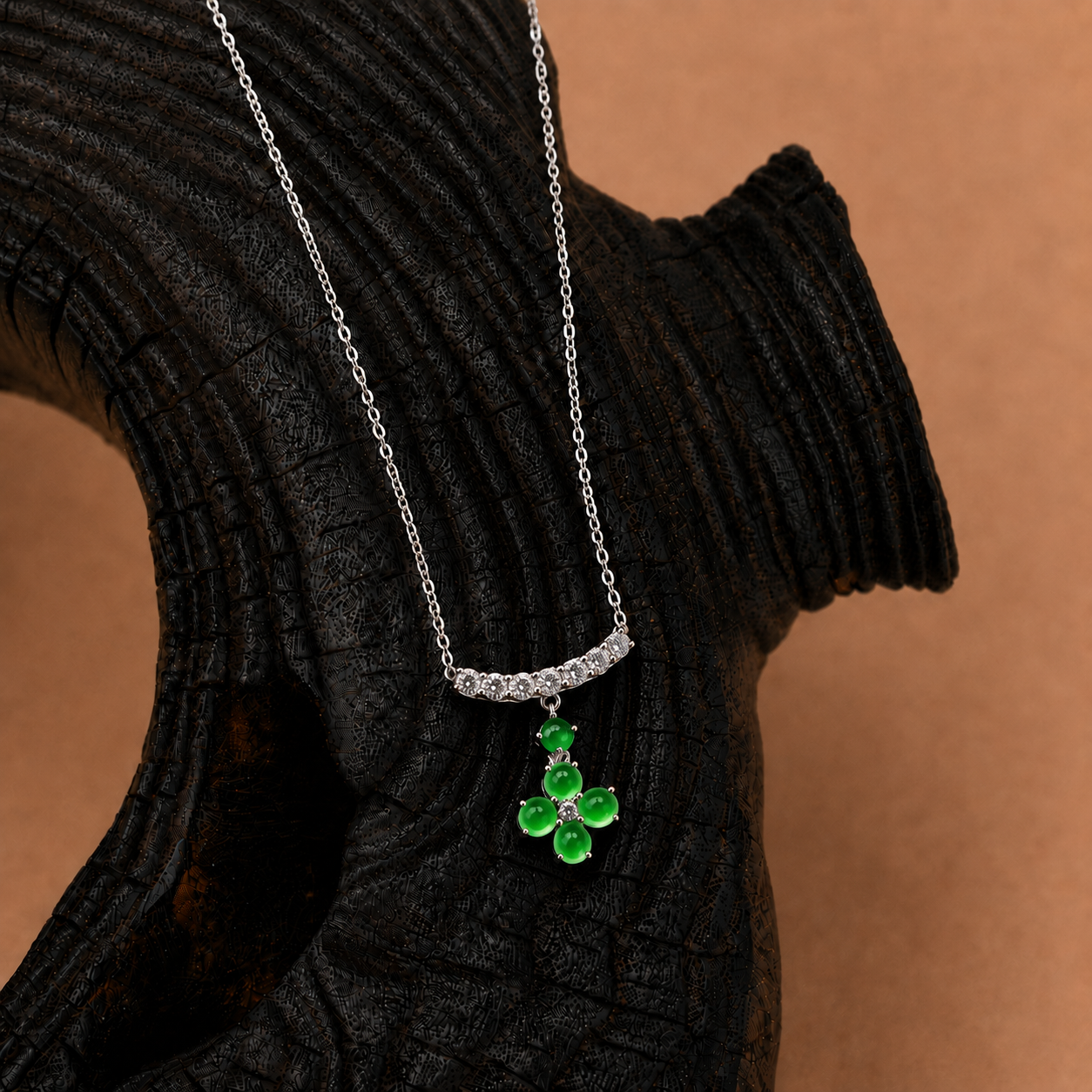 The "Clover" Jade Pendant Necklace