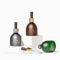 Custom 30ml Frosted Glass Dropper Bottle Manufacturer for Hair Oil & Skincare Packaging,Guangzhou Jinhong Packing Co., Ltd.,Custom Amber Green Glass Dropper Bottle for Hair Oil & Serum