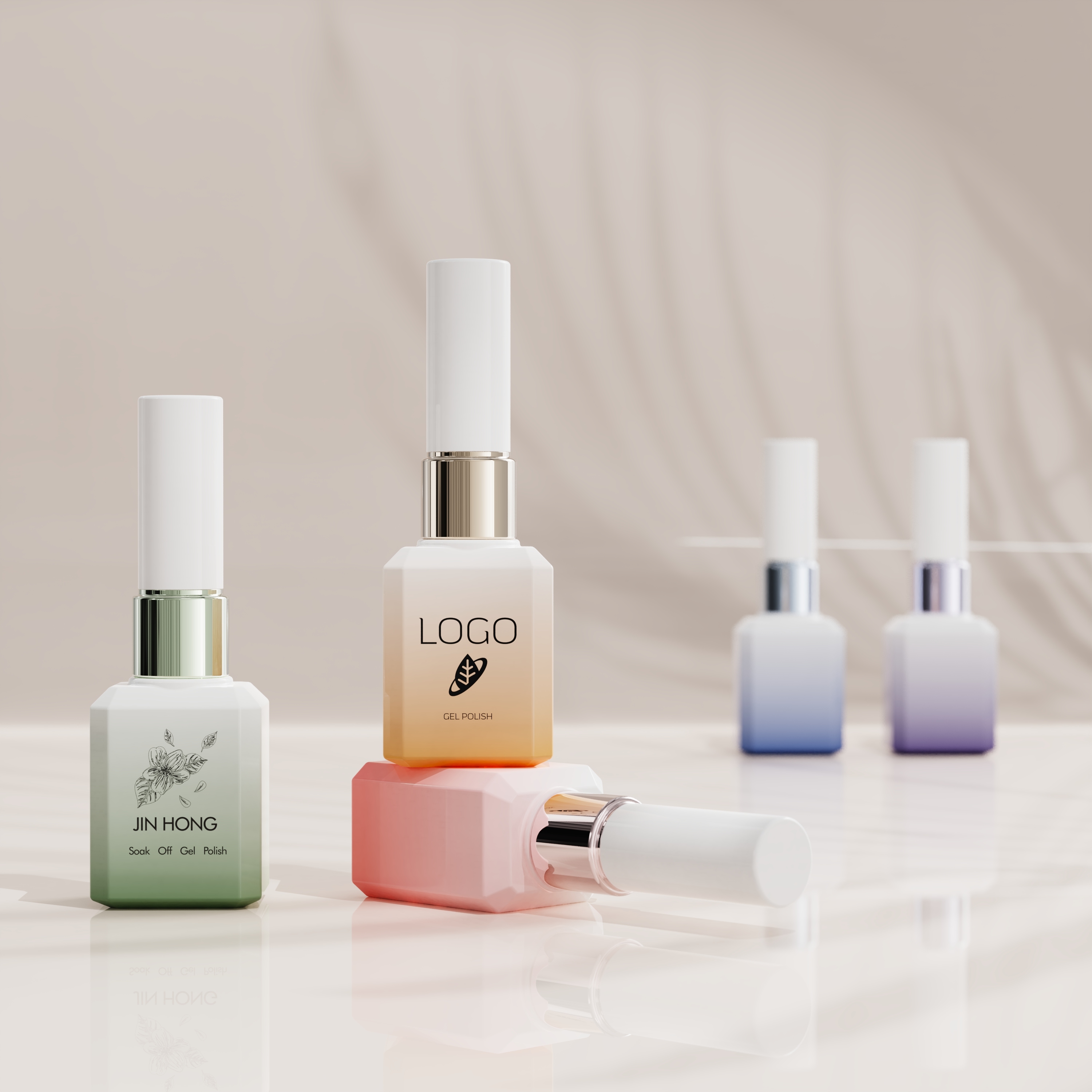 Gradient Square Nail Polish Glass Bottle Manufacturer,Guangzhou Jinhong Packing Co., Ltd.,Gradient Square Nail Polish Glass Bottle Manufacturer