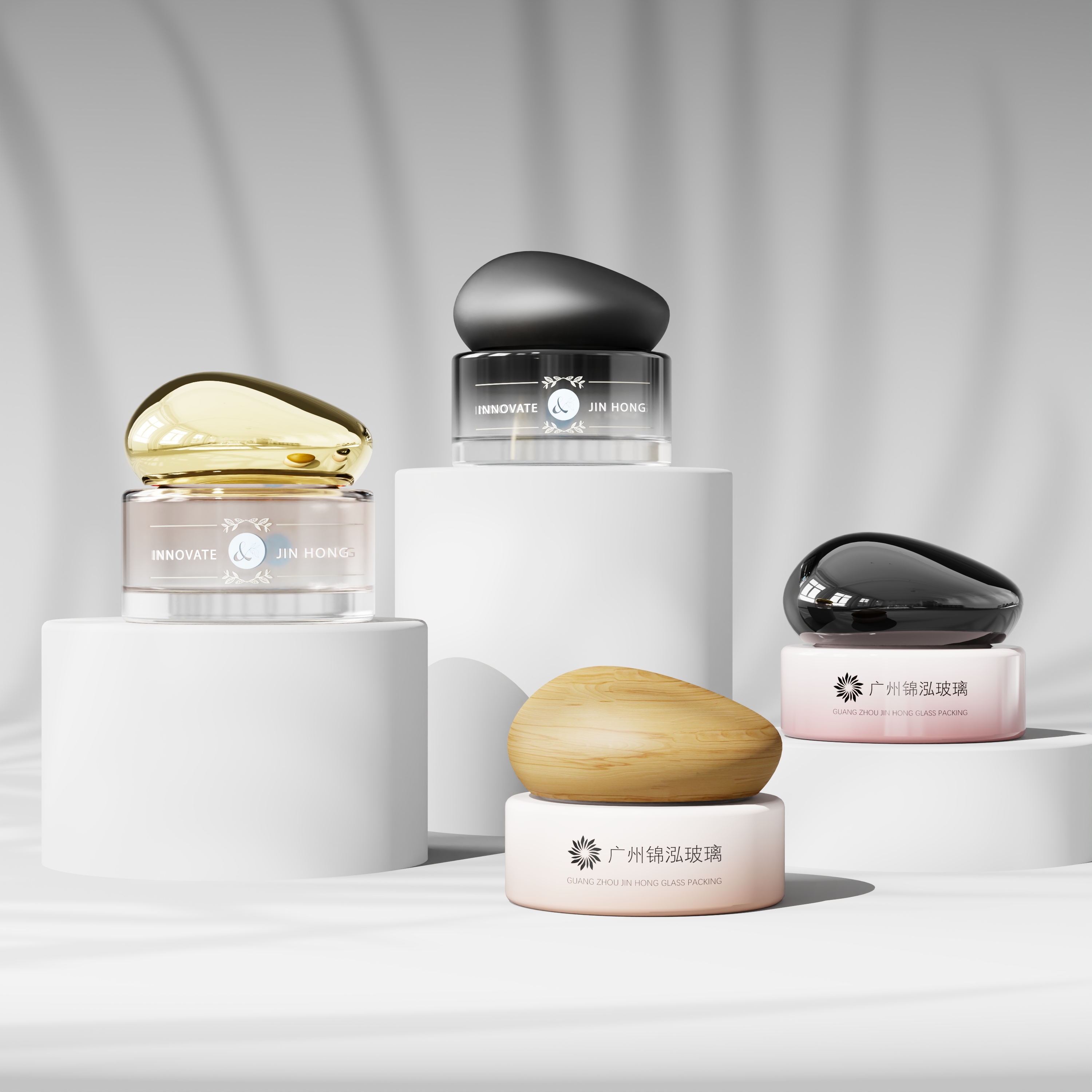 Glass Cream Jar Supplier for Skincare Packaging,Guangzhou Jinhong Packing Co., Ltd.,Glass Cream Jar Supplier for Skincare Packaging