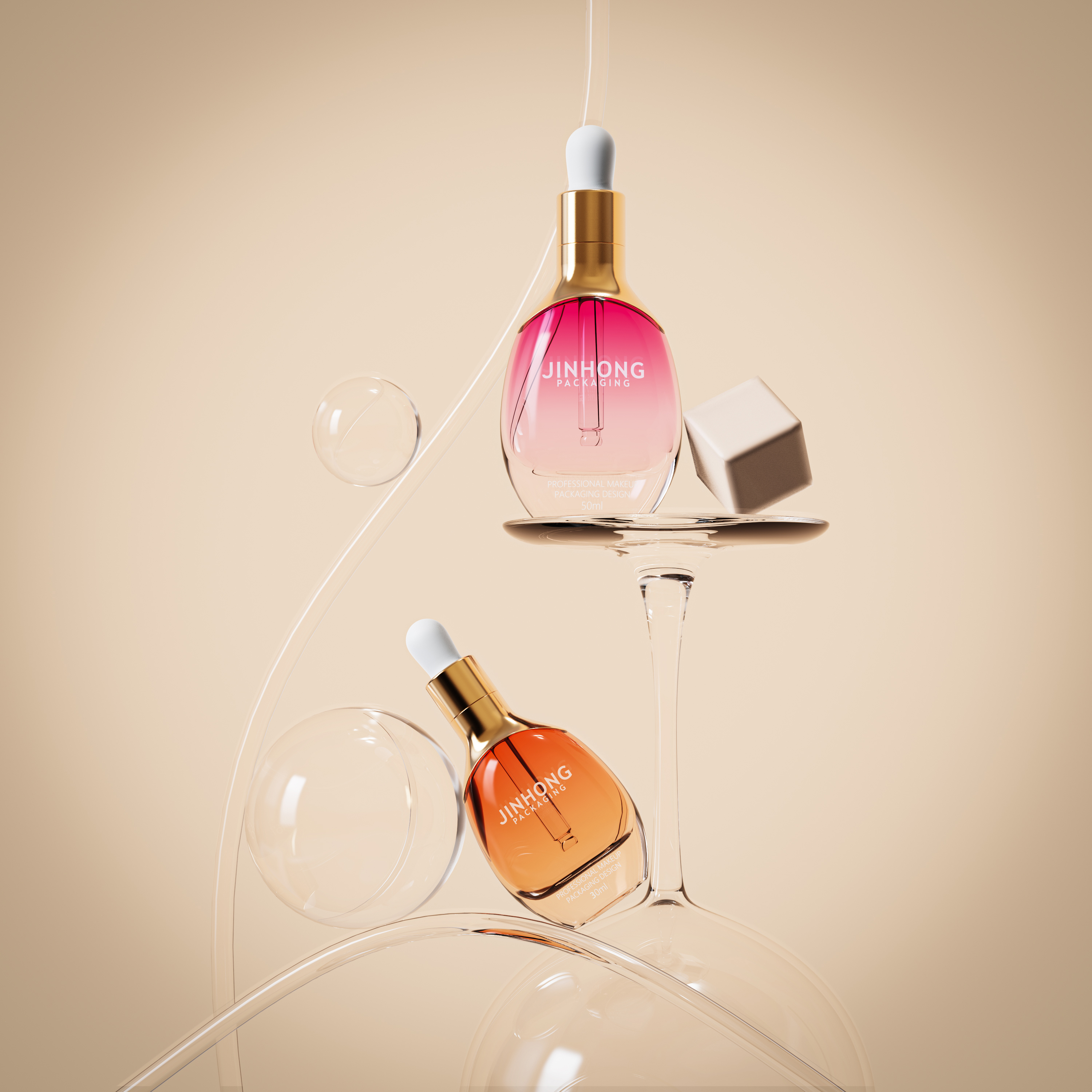 Gradient Glass Dropper Bottle | Custom Cosmetic Packaging,Guangzhou Jinhong Packing Co., Ltd.,Gradient Glass Dropper Bottle | Custom Cosmetic Packaging