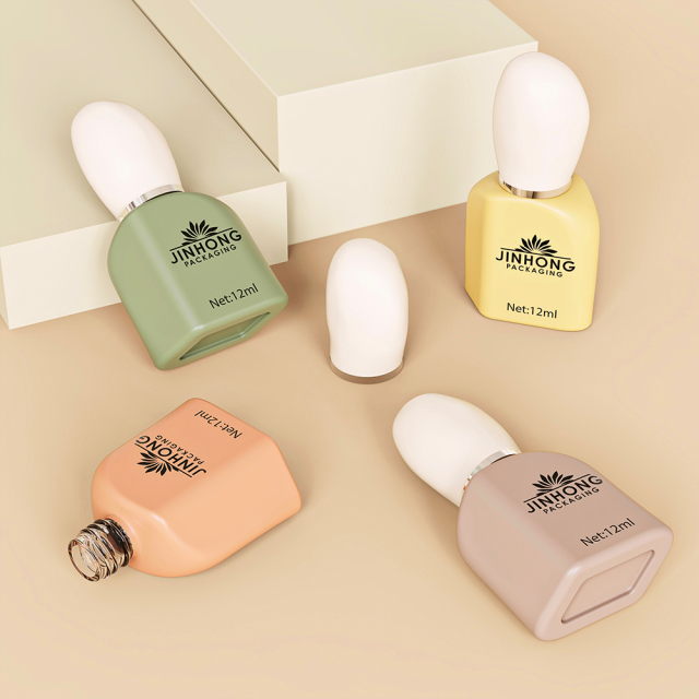 12ml Custom Color Gradient Unique Shape Matte Empty Nail Polish Glass Bottle Premium Gel Nail Container,Guangzhou Jinhong Packing Co., Ltd.,12ml Gradient Nail Polish Bottle Manufacturer