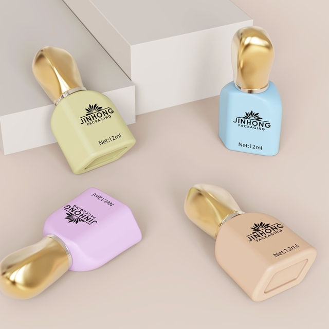 12ml Custom Color Gradient Unique Shape Matte Empty Nail Polish Glass Bottle Premium Gel Nail Container,Guangzhou Jinhong Packing Co., Ltd.,12ml Gradient Nail Polish Bottle Manufacturer