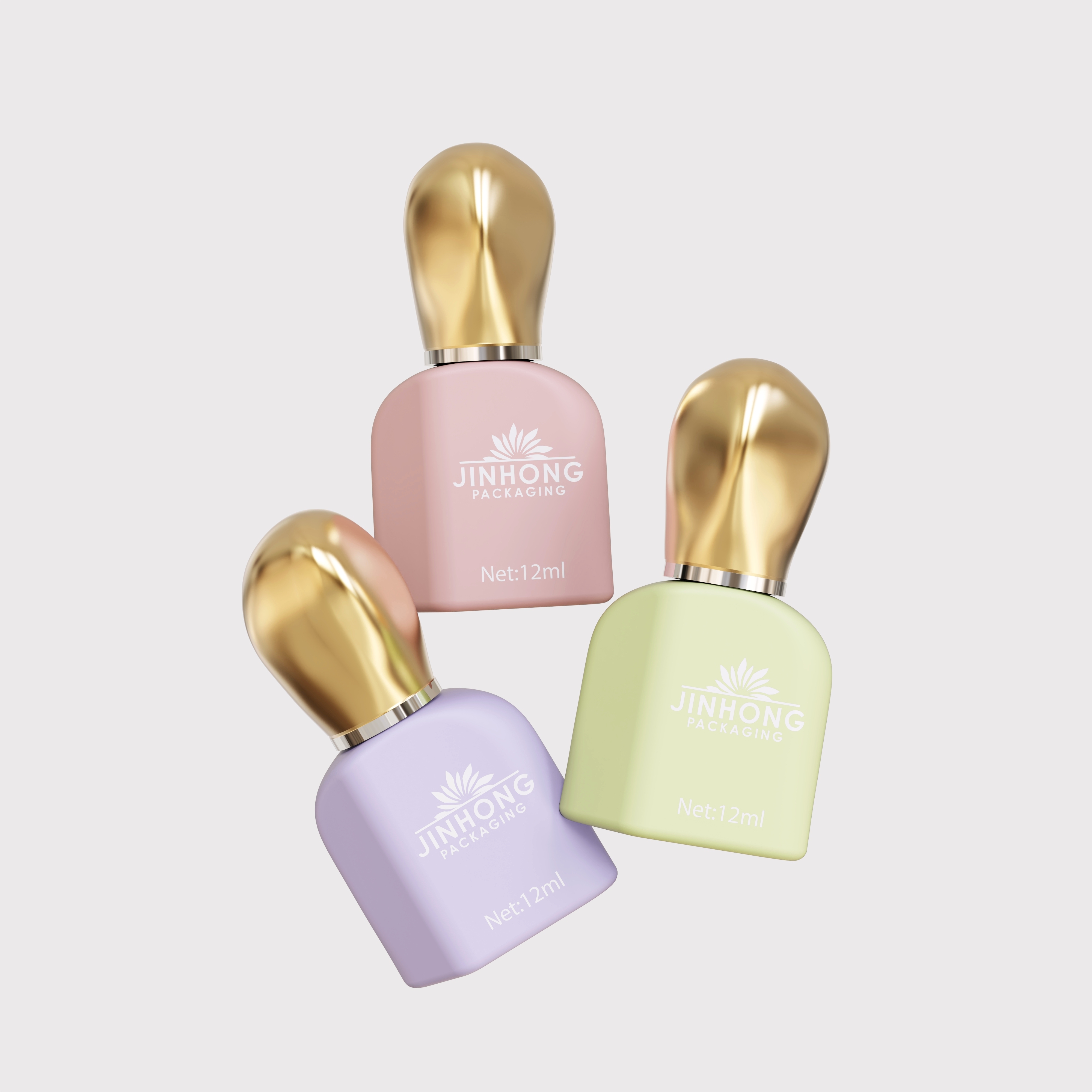 12ml Custom Color Gradient Unique Shape Matte Empty Nail Polish Glass Bottle Premium Gel Nail Container,Guangzhou Jinhong Packing Co., Ltd.,12ml Gradient Nail Polish Bottle Manufacturer
