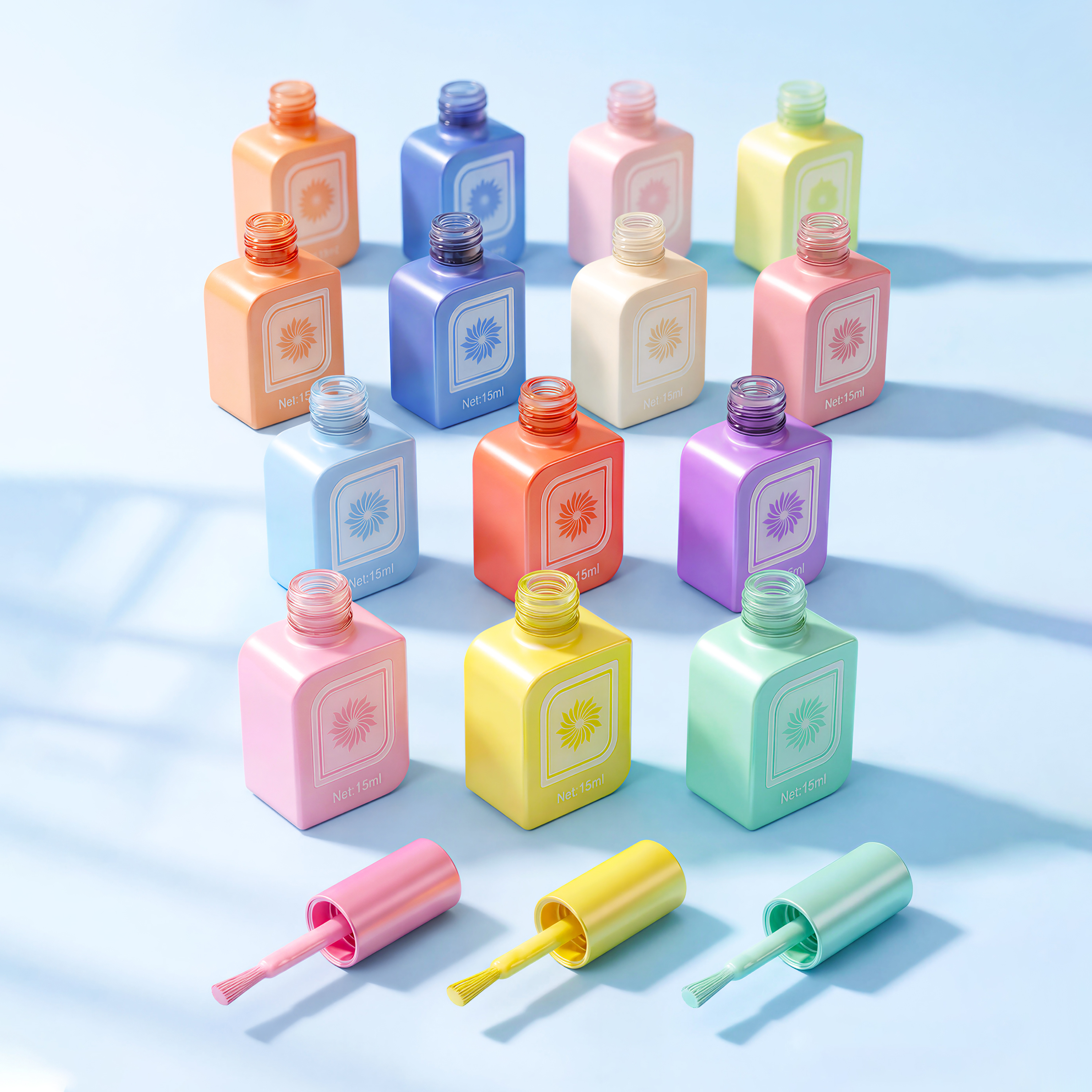 Colorful Square UV Gel Nail Polish Bottle Manufacturer,Guangzhou Jinhong Packing Co., Ltd.,Colorful Square UV Gel Nail Polish Bottle Manufacturer