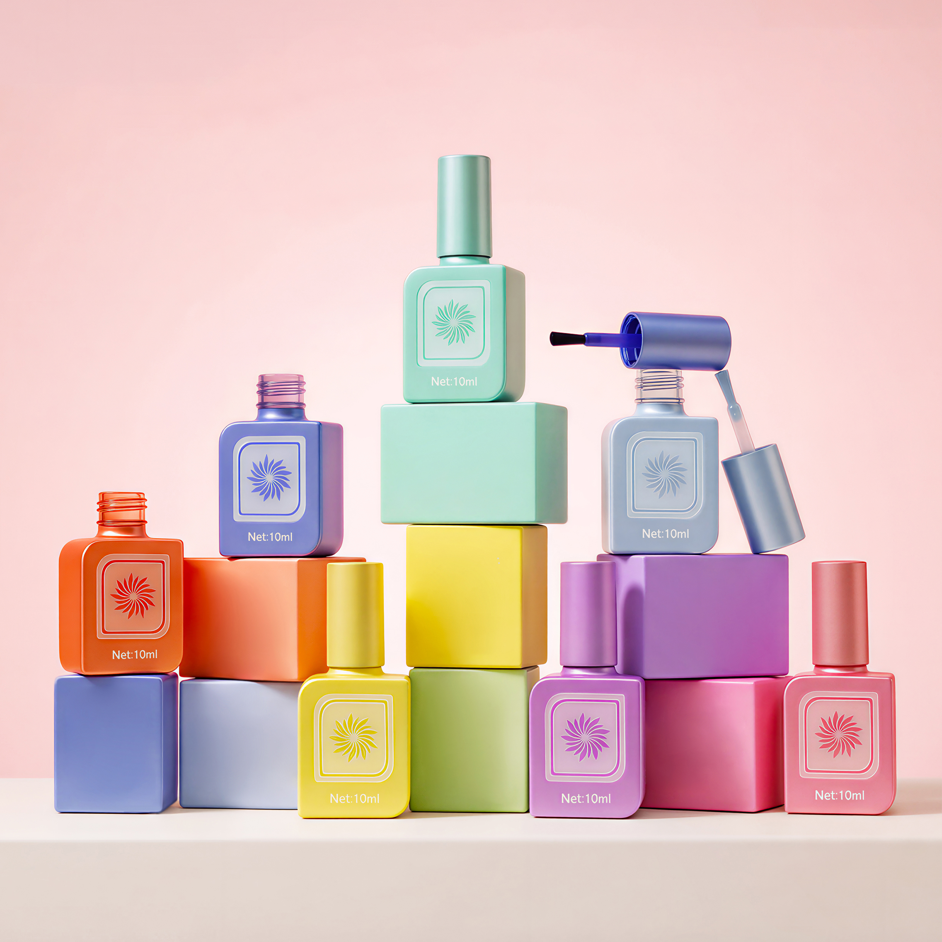 Colorful Square UV Gel Nail Polish Bottle Manufacturer,Guangzhou Jinhong Packing Co., Ltd.,Colorful Square UV Gel Nail Polish Bottle Manufacturer