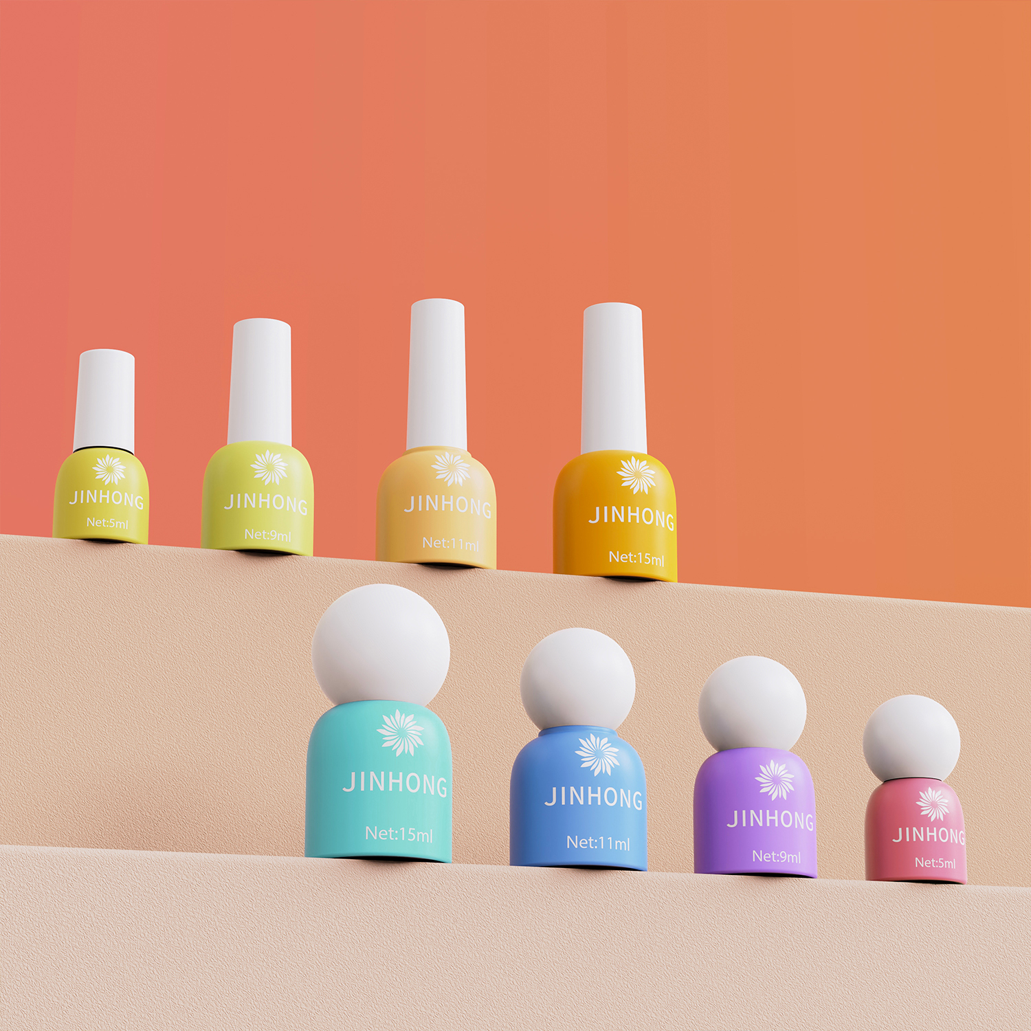 Gradient UV Gel Nail Polish Bottle Set Manufacturer,Guangzhou Jinhong Packing Co., Ltd.,Gradient UV Gel Nail Polish Bottle Set Manufacturer