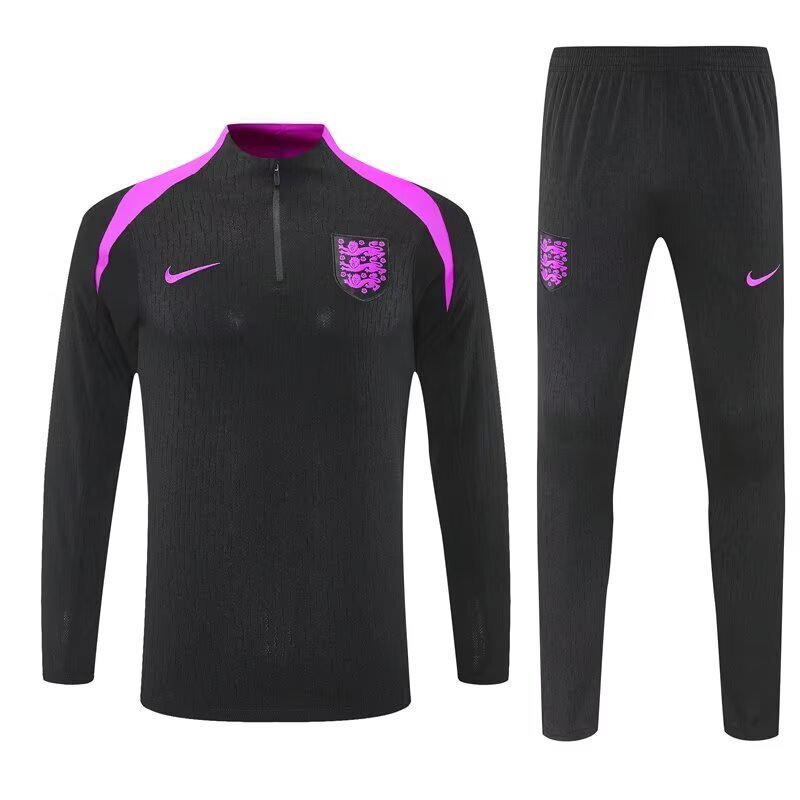 2025 England Black Training Kits Long Football Track suits