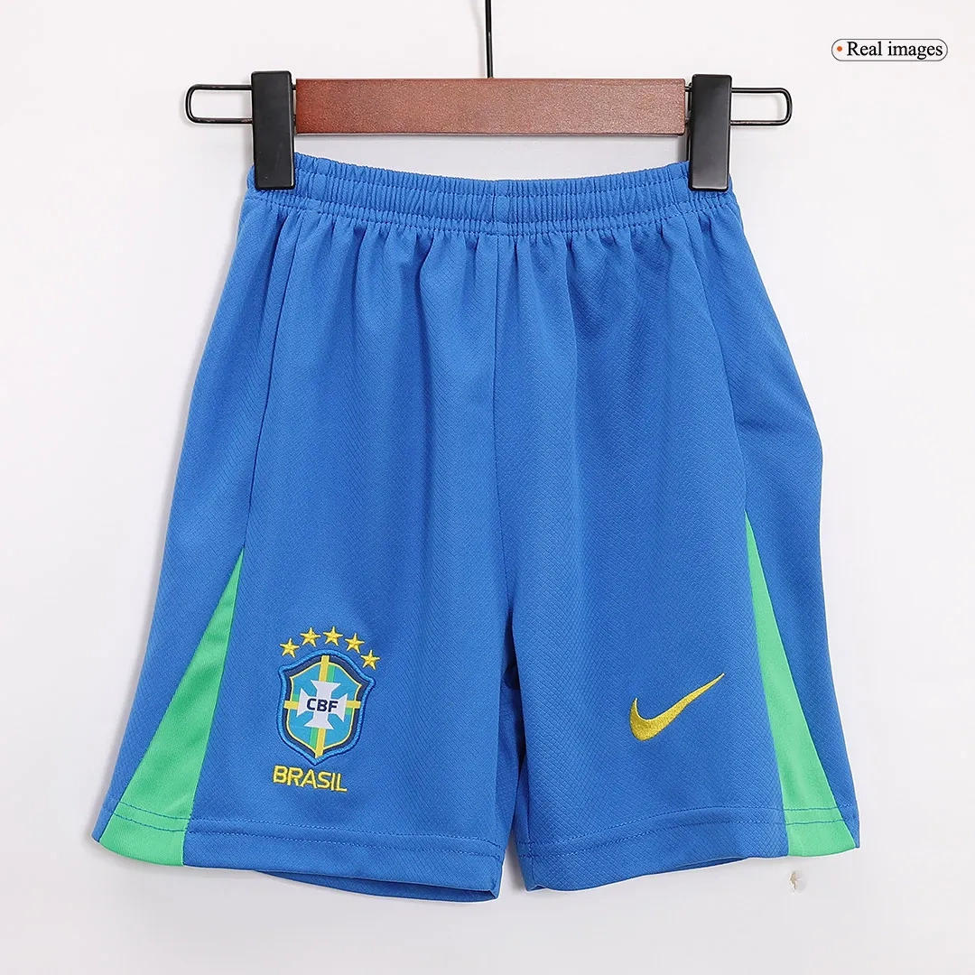 Kids Brazil Home Kit Copa America 2024 Youth Apparels
