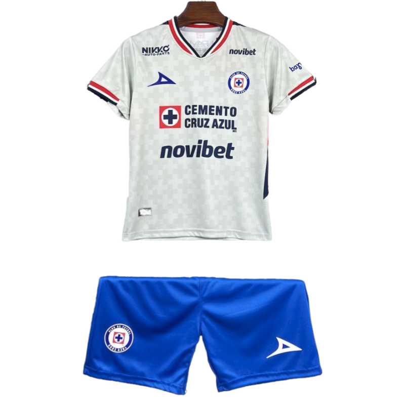 Cruz Azul soccer jersey Away Kids Kit 2025-26 Fan version