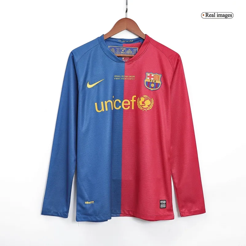 2008/09 Barcelona UCL Final Retro Home Long Sleeve Jersey