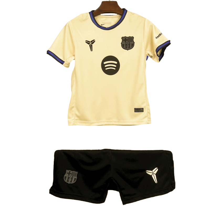 Barcelona away kids football jersey 2025-26 kit