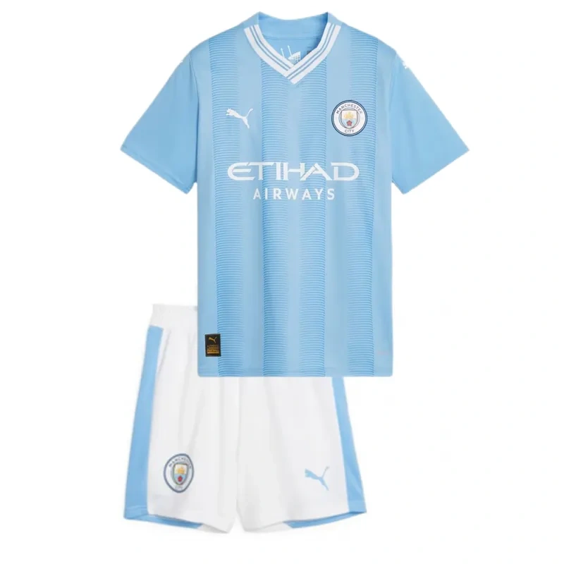 2023/24 Kids Manchester City Home Jersey Kit