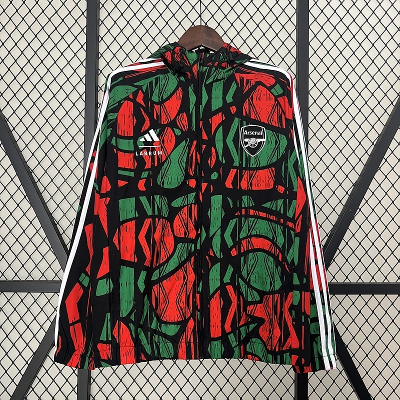 24-25 Arsenal Red&Green Windbreaker Jacket Football