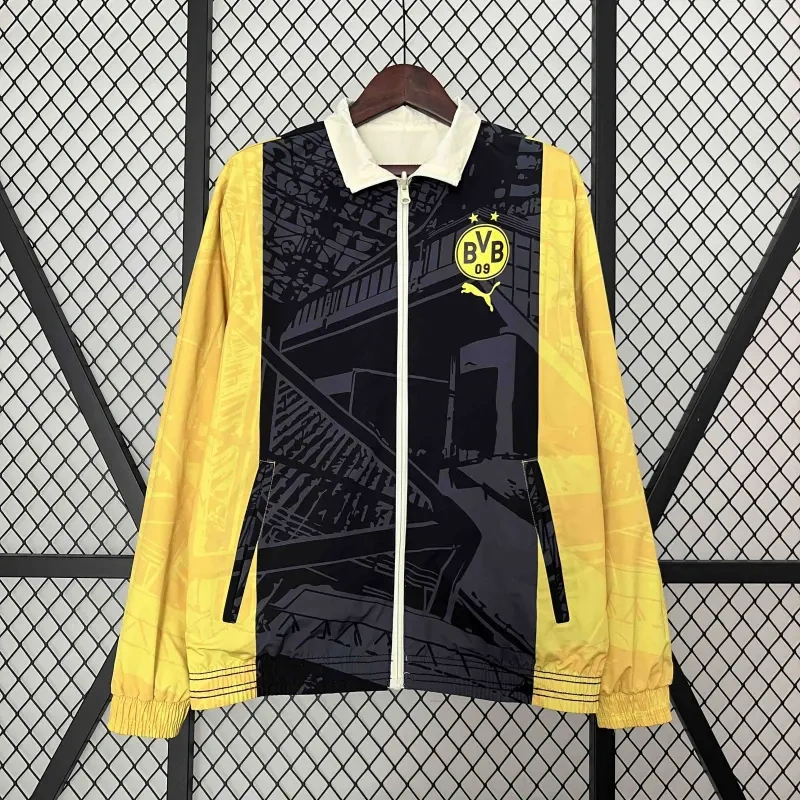 2024 Dortmund Trench Coat Reversible Windbreaker Double-Sides Jacket Sport