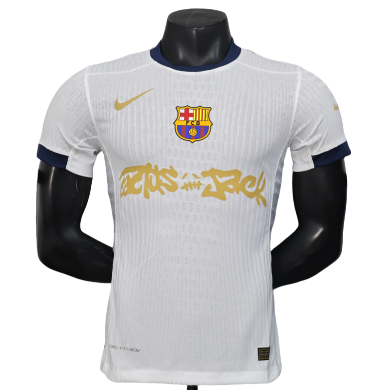 Barcelona X Travis Scott White Shirt Soccer Jersey 25-26