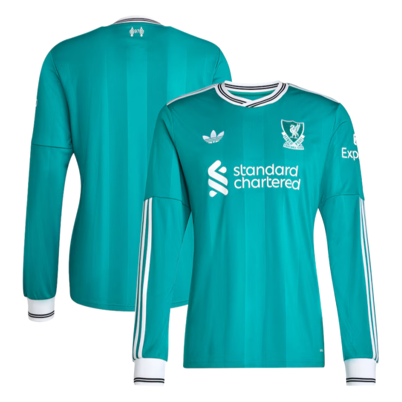 Liverpool Long Sleeve Third away green football jersey 2025-26 Fan version