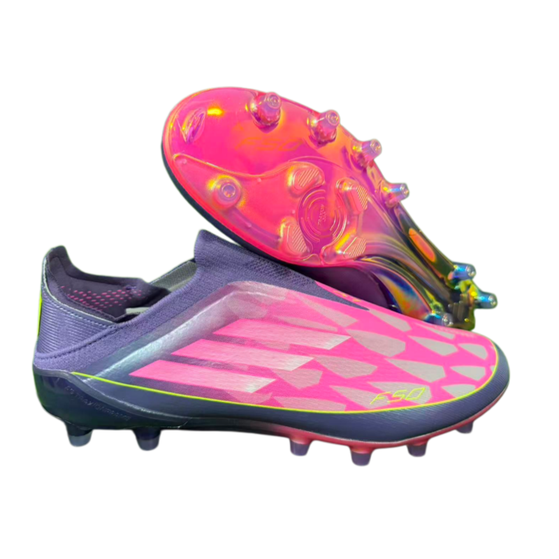 F50 shoelace free fully knitted waterproof AG Football Shoes