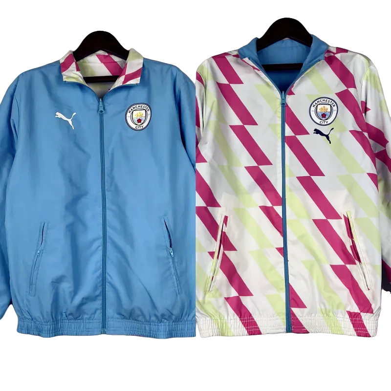2023/2024 Manchester City Reversible Windbreaker Blue Soccer Jersey 1:1 Thai Quality