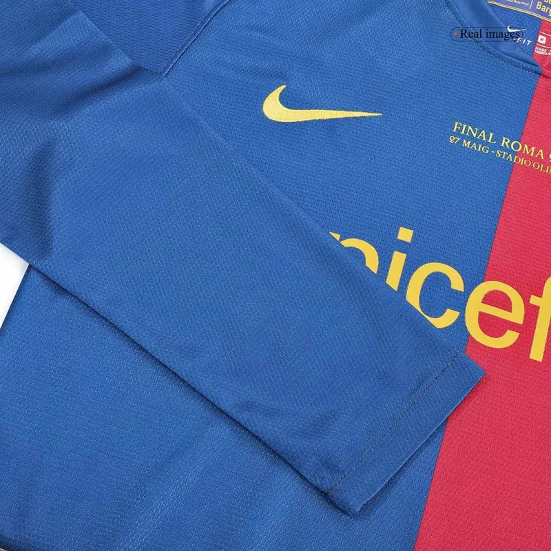 2008/09 Barcelona UCL Final Retro Home Long Sleeve Jersey