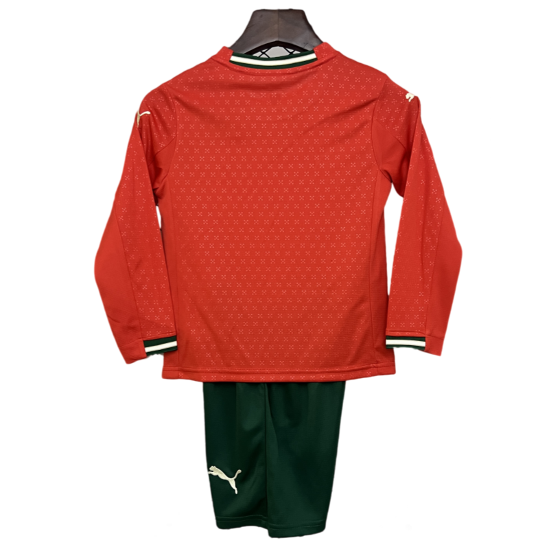 Kids Portugal Home Soccer Kits Long Sleeve 2025