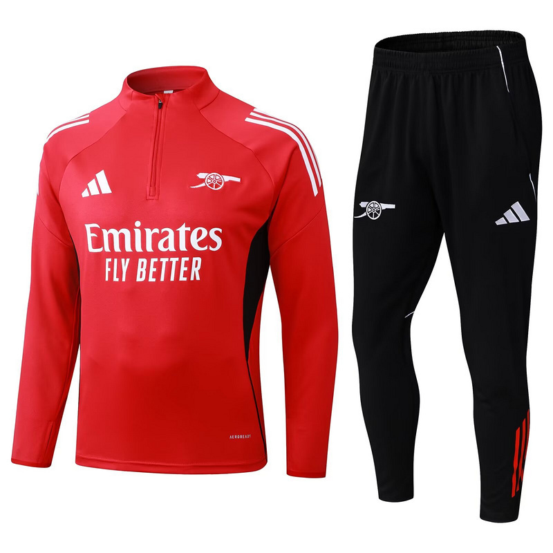 25-26 Arsenal Red Training Kits Long Football Tracksuits