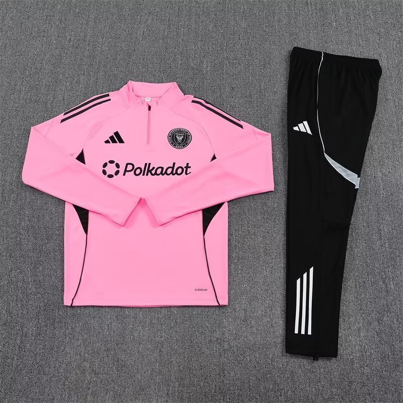 25-26 Inter Miami Pink Training Kits Long Football Tracksuits