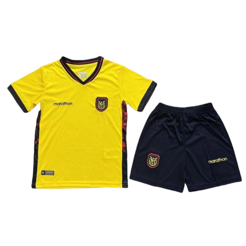Ecuador World Cup 2026 Home Kids Short Sleeve Kit & Jersey + Shorts Fan Version