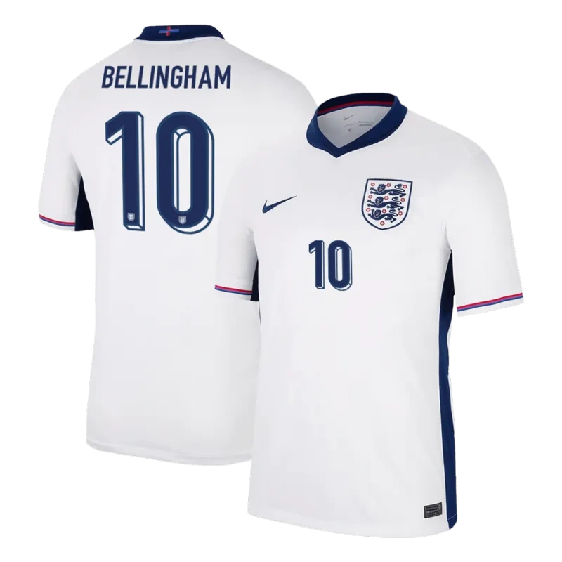 England Home Jersey EURO 2024 RICE #4 KANE #9 BELLINGHAM #10 FODEN #11