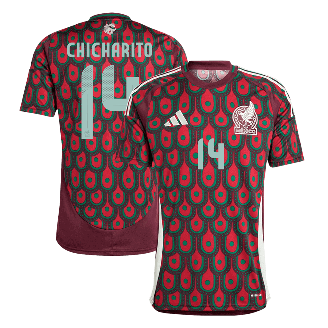 Mexico CHICHARITO #14 Copa América Soccer Jersey Home Custom Shirt 2024